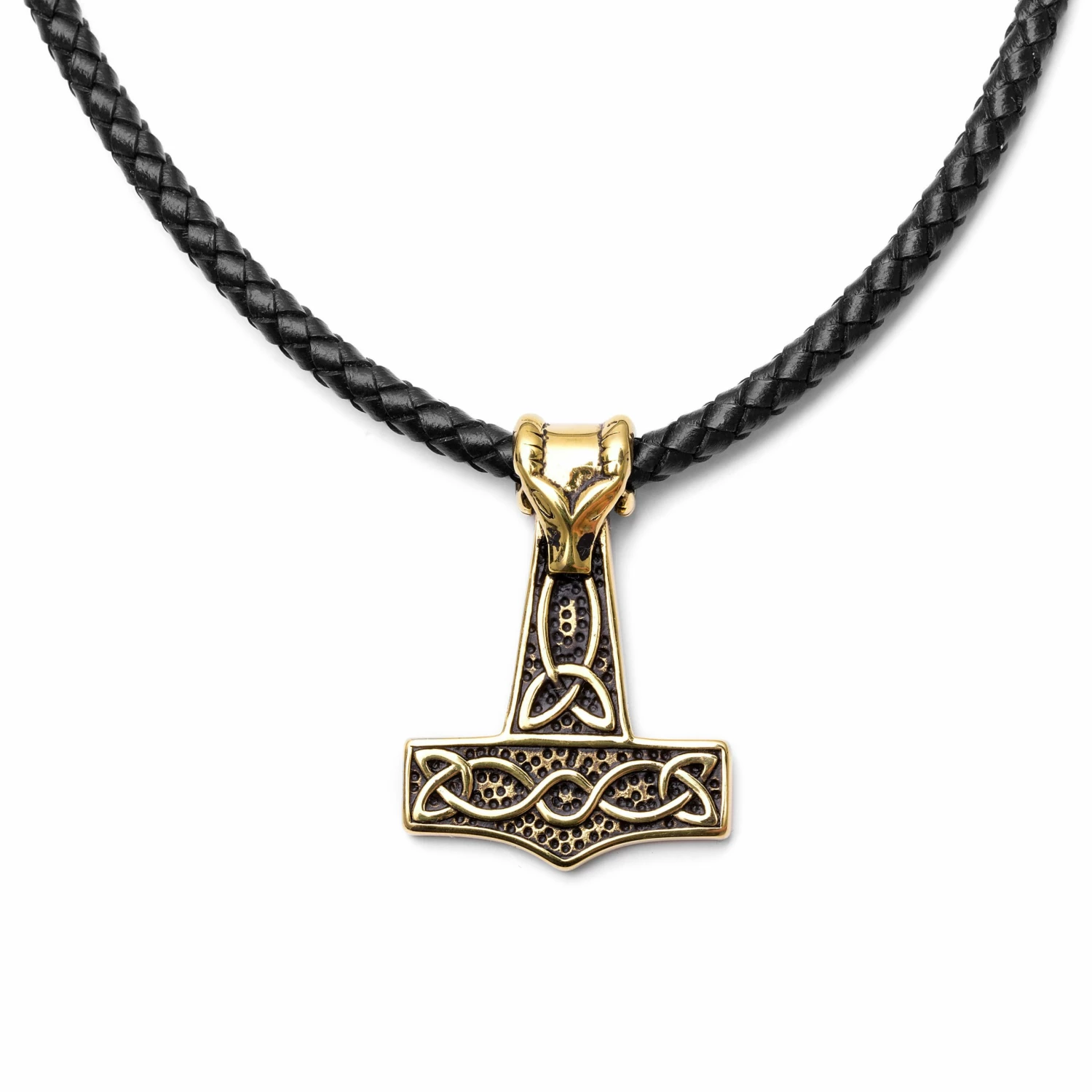 Fort Tempus Collier en cuir noir et pendentif marteau de Thor Mjöllnir 6 Fort Tempus Collier en cuir noir et pendentif marteau de Thor Mjöllnir – Image 5
