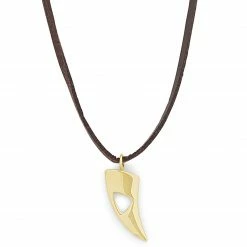 Lucleon Collier en cuir à pendentif doré La coupure