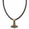 Fort Tempus Collier en cuir brun et marteau de Ram Thor