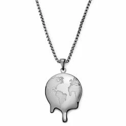Otsu Fahrenheit | Collier à pendentif en métal argenté La terre