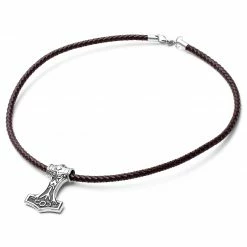Fort Tempus Collier en cuir marron et pendentif Viking double face -Colliers Soldes 10 1 4 1 344