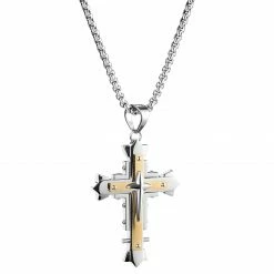 Fort Tempus Collier à croix chrétienne rivetée 12 Fort Tempus Collier à croix chrétienne rivetée -Colliers Soldes 11 2 copy 13