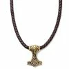 Fort Tempus Collier en cuir brun Triquetra double face -Colliers Soldes 11 4 42