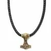 Fort Tempus Collier en cuir noir et pendentif triquètre double face 1 Fort Tempus Collier en cuir noir et pendentif triquètre double face -Colliers Soldes 11 4 46