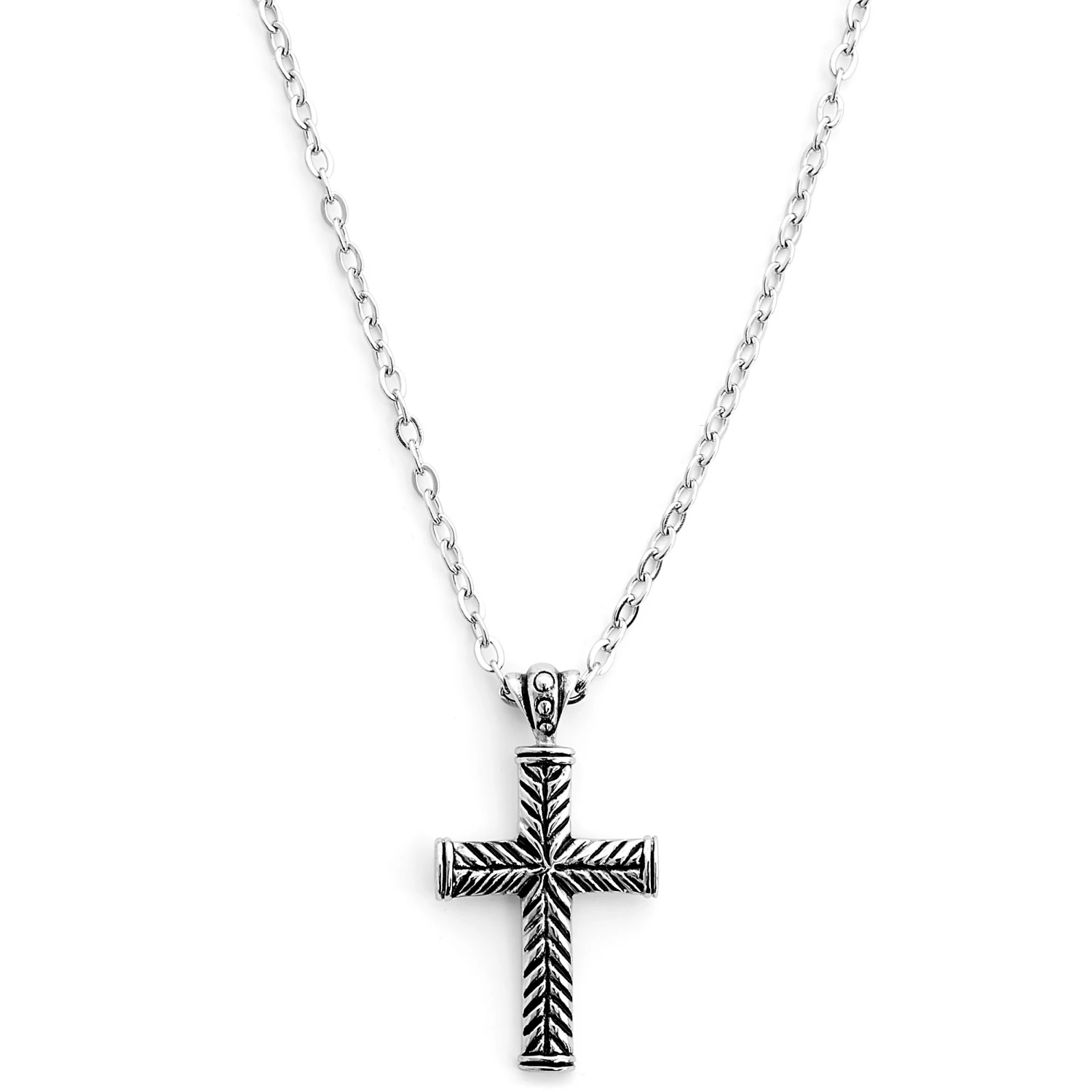 Fort Tempus Collier avec crucifix gravé 3 Fort Tempus Collier avec crucifix gravé