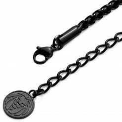 Lucleon Collier Tadd noir avec ancre et tête de mort -Colliers Soldes 13 1sidro 1