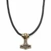 Fort Tempus Collier en cuir noir à pendentif celtique double face doré 2 Fort Tempus Collier en cuir noir à pendentif celtique double face doré -Colliers Soldes 13 4 65