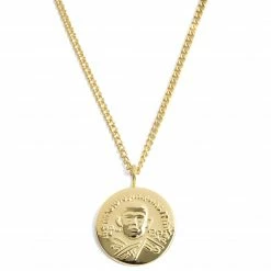 Lucleon Collier à pendentif hindou en acier doré