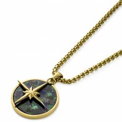 Arkai Atlas | Collier doré à pendentif étoile polaire et pierre d'azurite et malachite -Colliers Soldes 14 2atlasnek