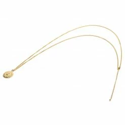 Lucleon Collier à pendentif hindou en acier doré -Colliers Soldes 14 3 94