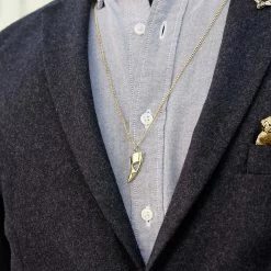 Lucleon Collier "La dent" en acier doré -Colliers Soldes 14548 necklace