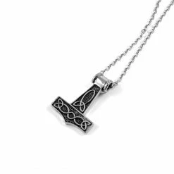 Fort Tempus Collier en acier avec marteau de Thor -Colliers Soldes 19 1 3 5