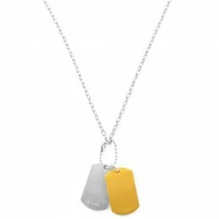 Fort Tempus Collier Dog Tag doré étincelant