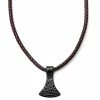 Fort Tempus Collier en cuir marron et rune hache de Thor