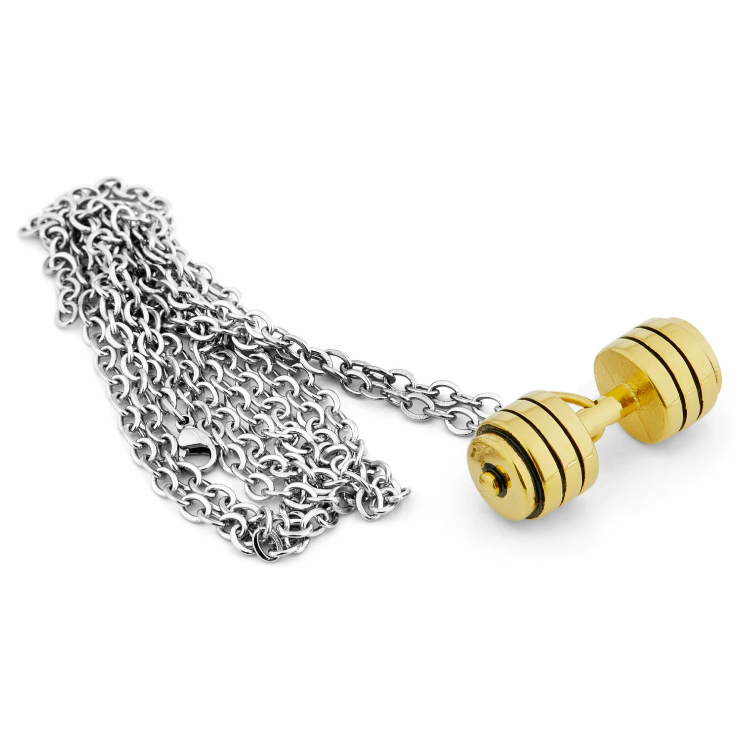 Fort Tempus Collier à pendentif doré en forme d'haltère 4 Fort Tempus Collier à pendentif doré en forme d'haltère – Image 2