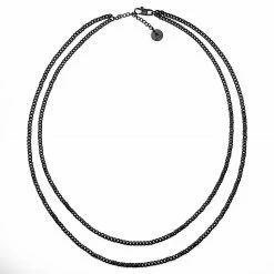 Arkai Collier noire Rico à double chaîne 11 Arkai Collier noire Rico à double chaîne -Colliers Soldes 20 19eb4312918f4264e87136b2dc457aa11