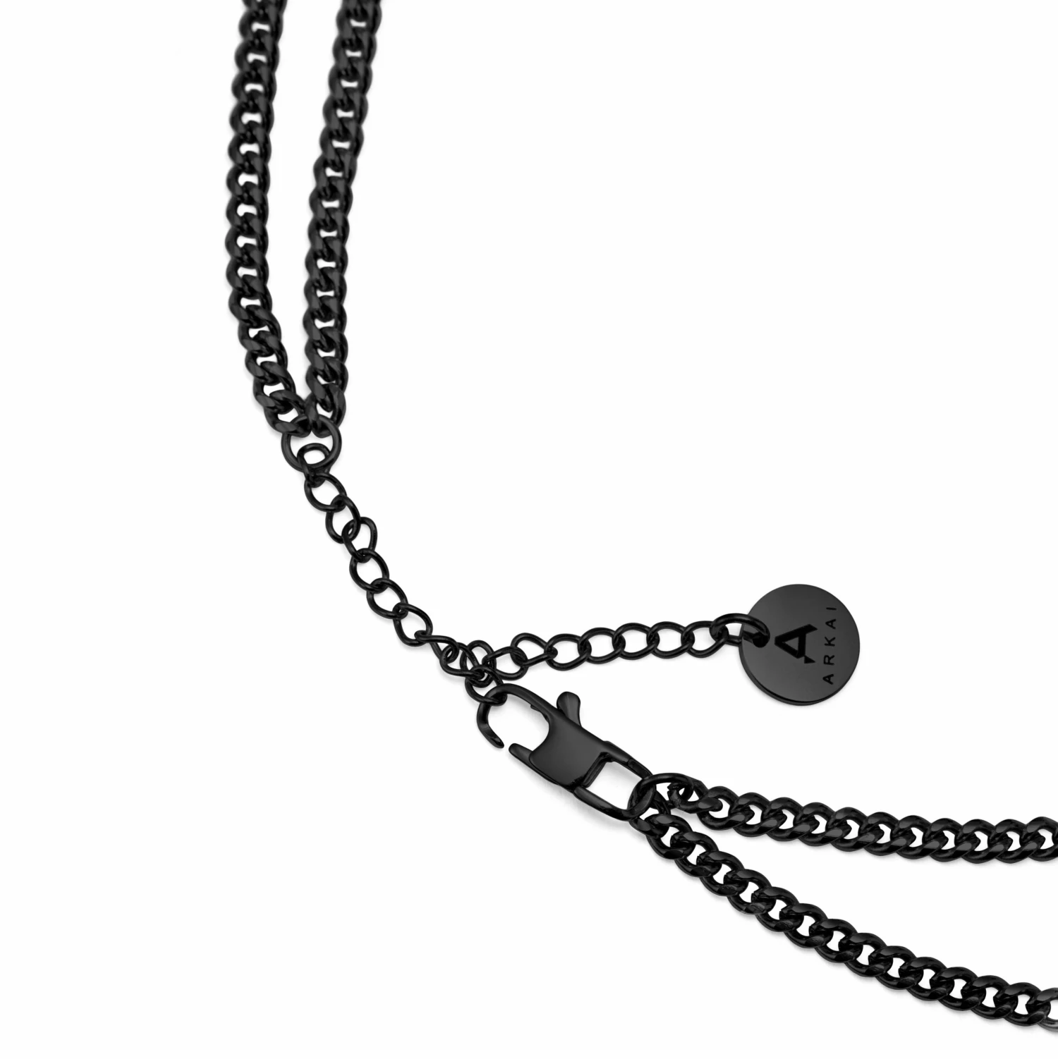 Arkai Collier noire Rico à double chaîne 7 Arkai Collier noire Rico à double chaîne – Image 5