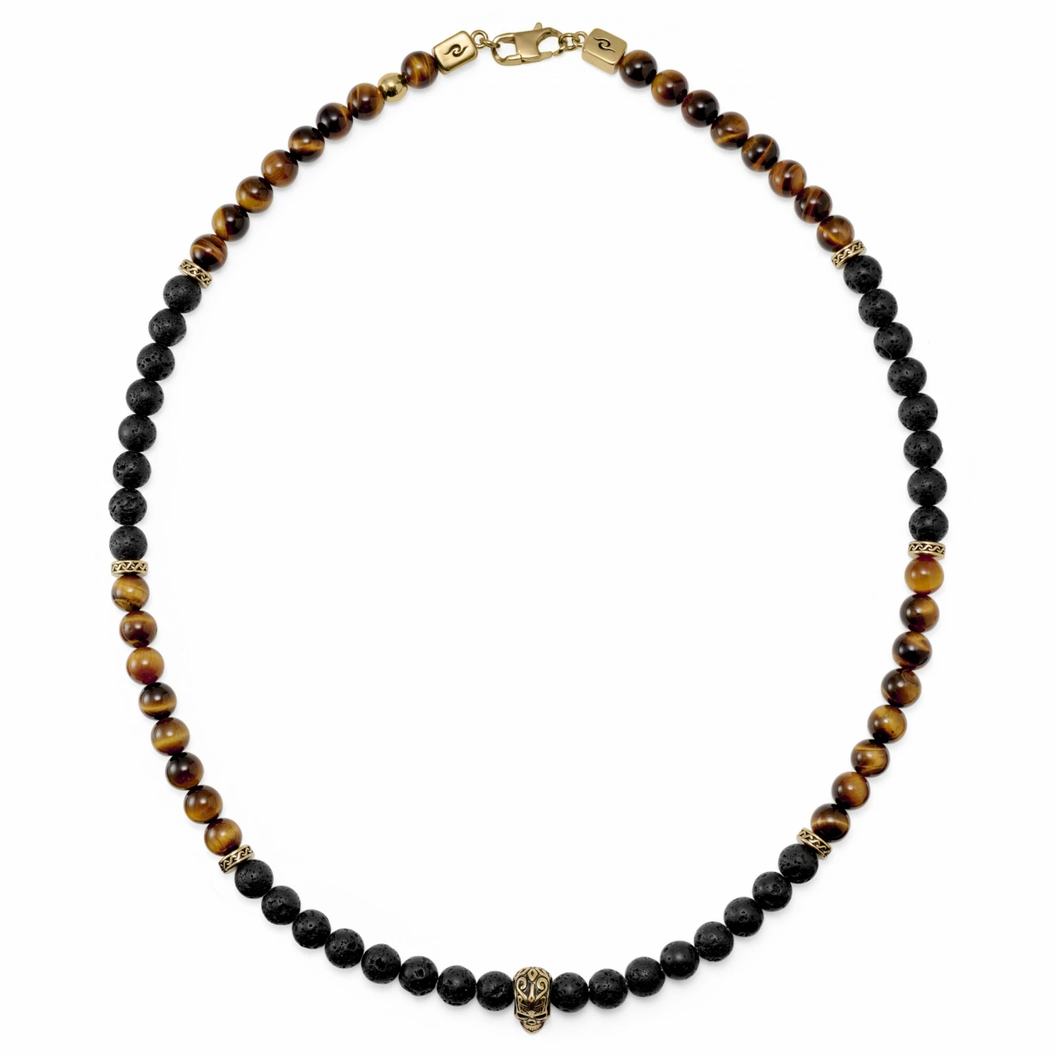 Arkai Set de colliers Rico pierres de lave et œil de tigre vert 7 Arkai Set de colliers Rico pierres de lave et œil de tigre vert – Image 5