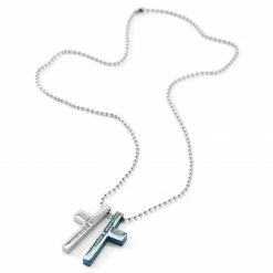 Fort Tempus Collier à pendentif en croix bicolore réversible -Colliers Soldes 21 4 copy 4