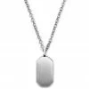 Lucleon Collier à pendentif plaque d'identité couleur argentée -Colliers Soldes 21214 01