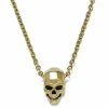 Moody Mason Collier Jax en acier doré à pendentif tête de mort -Colliers Soldes 21460 1