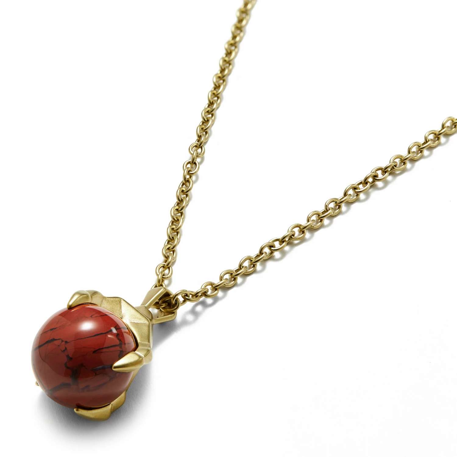 Moody Mason Collier Jax en acier doré avec serre de dragon et pierre de jaspe rouge 4 Moody Mason Collier Jax en acier doré avec serre de dragon et pierre de jaspe rouge – Image 2