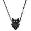 Moody Mason Collier Jax en acier gris Ă pendentif tĂŞte de loup 1 Moody Mason Collier Jax en acier gris Ă pendentif tĂŞte de loup -Colliers Soldes 21470 1