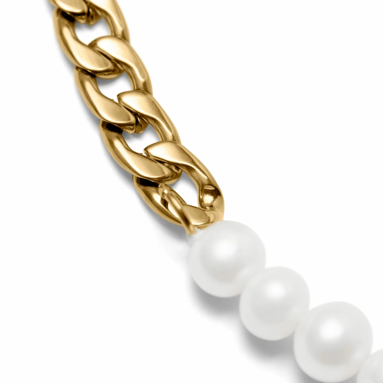 Lucleon Collier de perles et chaîne à maille gourmette bicolore Charlie Amager 5 Lucleon Collier de perles et chaîne à maille gourmette bicolore Charlie Amager – Image 3