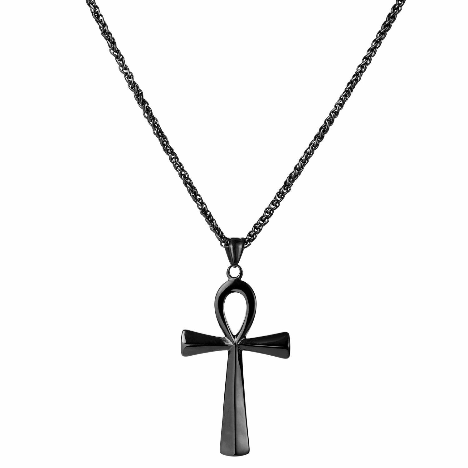 Fort Tempus Collier à pendentif Ankh noir 3 Fort Tempus Collier à pendentif Ankh noir