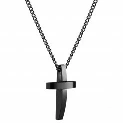 Fort Tempus Collier à croix profilée en acier noir 9 Fort Tempus Collier à croix profilée en acier noir -Colliers Soldes 26 2 copy 4