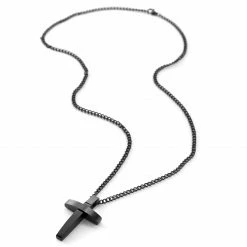 Fort Tempus Collier à croix profilée en acier noir 10 Fort Tempus Collier à croix profilée en acier noir -Colliers Soldes 26 4 copy 1