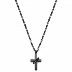 Lucleon Collier à petit pendentif croix noire serti d'un anneau -Colliers Soldes 29 1e0f6de0b311d656b9c17e011ea2bd932