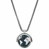 Arkai Atlas | Collier en acier inoxydable argenté à pendentif rotatif mappemonde en azurite et malachite -Colliers Soldes 3 1atlasnek atlasnek