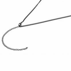 Lucleon Collier en acier noir à pendentif en forme de diamant -Colliers Soldes 3 3 222