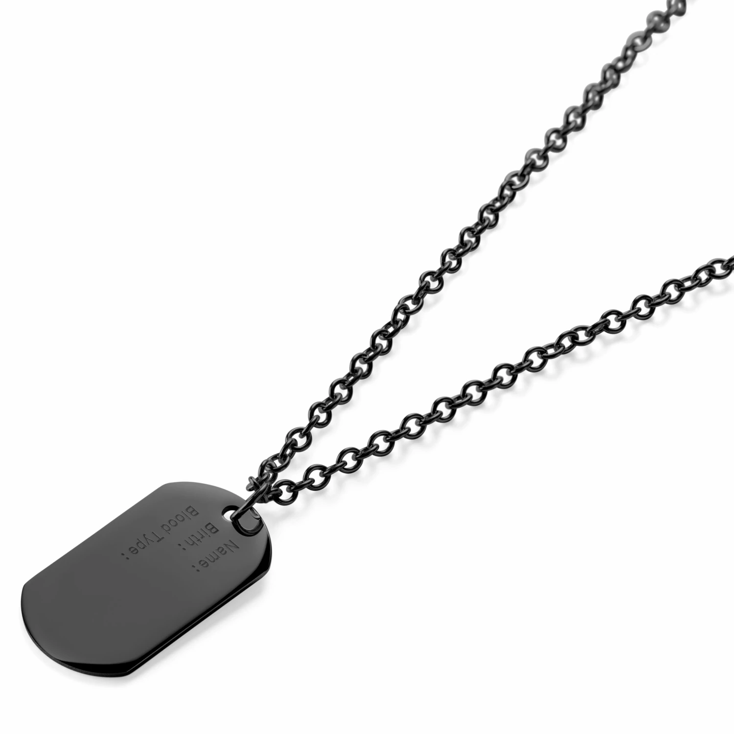 Lucleon Collier noir à plaque militaire unique 4 Lucleon Collier noir à plaque militaire unique – Image 2