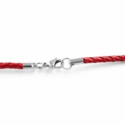 Collin Rowe Collier en cuir rouge tressé 3 mm 11 Collin Rowe Collier en cuir rouge tressé 3 mm -Colliers Soldes 4 1 287