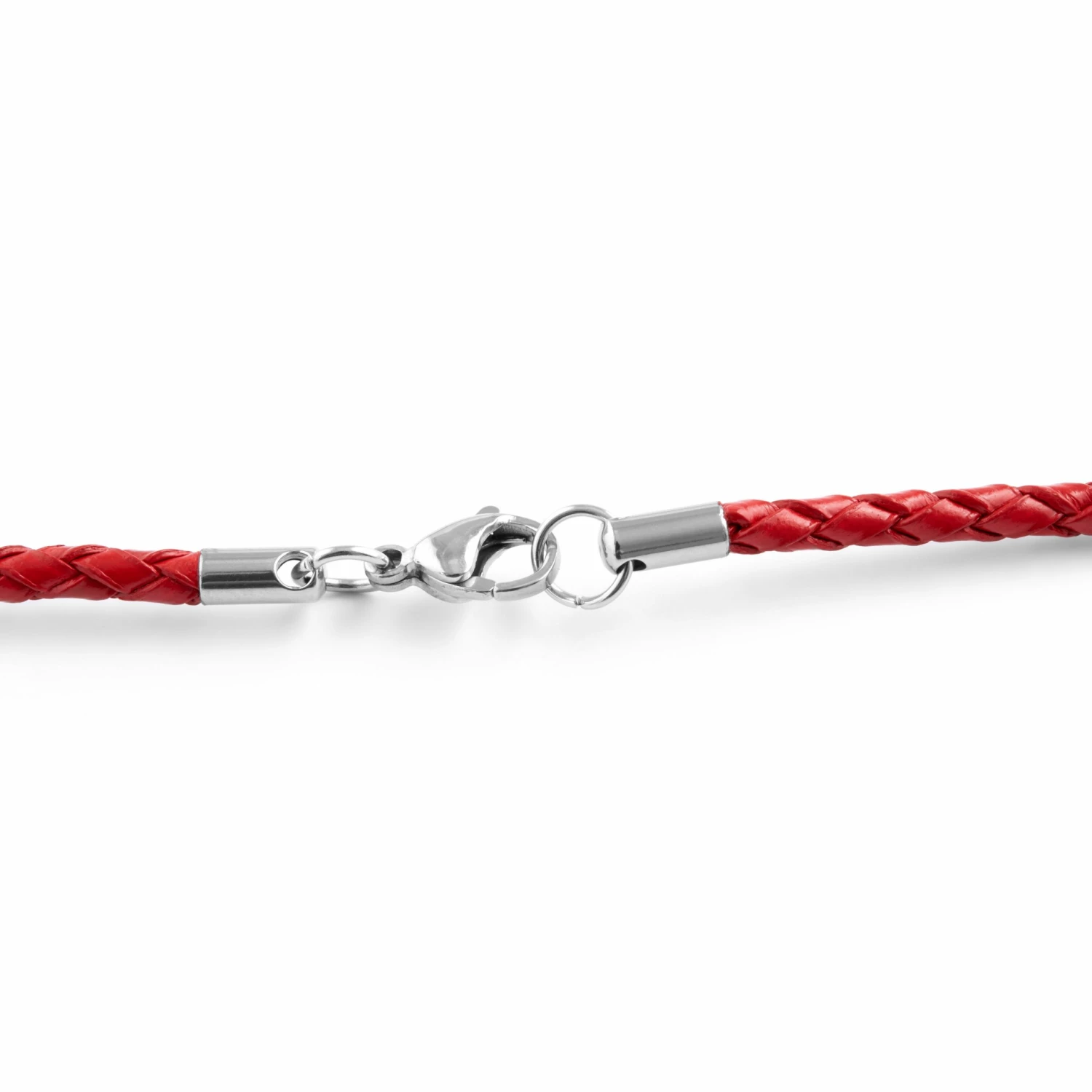 Collin Rowe Collier en cuir rouge tressé 3 mm 6 Collin Rowe Collier en cuir rouge tressé 3 mm – Image 5