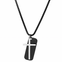 Fort Tempus Collier à croix Emmanuel et pendentif dogtag noir -Colliers Soldes 4 1 copy 23