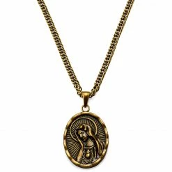 Lucleon Sanctus | Collier doré vintage Le Cœur Immaculé de Marie