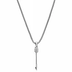 Arkai Atlas | Collier en acier inoxydable argenté à pendentif La flèche