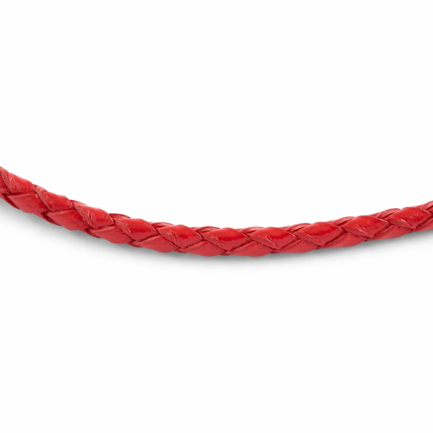 Collin Rowe Collier en cuir rouge tressé 3 mm 3 Collin Rowe Collier en cuir rouge tressé 3 mm – Image 2