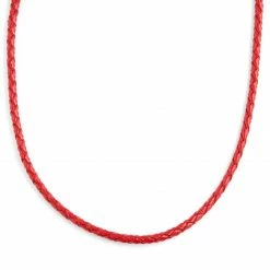 Collin Rowe Collier en cuir rouge tressé 3 mm