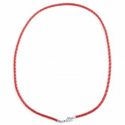 Collin Rowe Collier en cuir rouge tressé 3 mm 12 Collin Rowe Collier en cuir rouge tressé 3 mm -Colliers Soldes 4 296