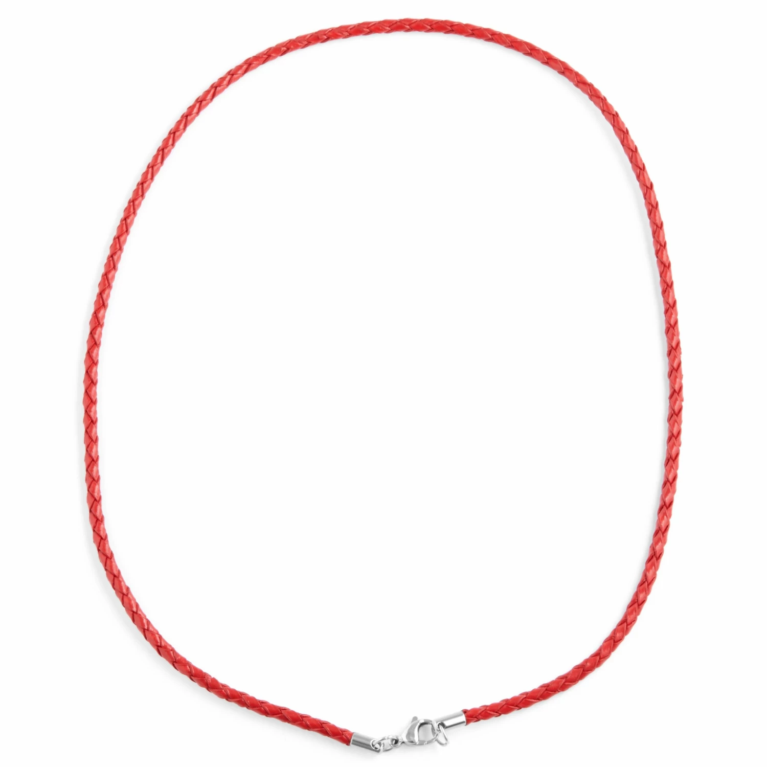 Collin Rowe Collier en cuir rouge tressé 3 mm 7 Collin Rowe Collier en cuir rouge tressé 3 mm – Image 6