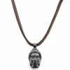 Lucleon Collier "Le Bouddha" noir en cuir marron -Colliers Soldes 5 1 395 1