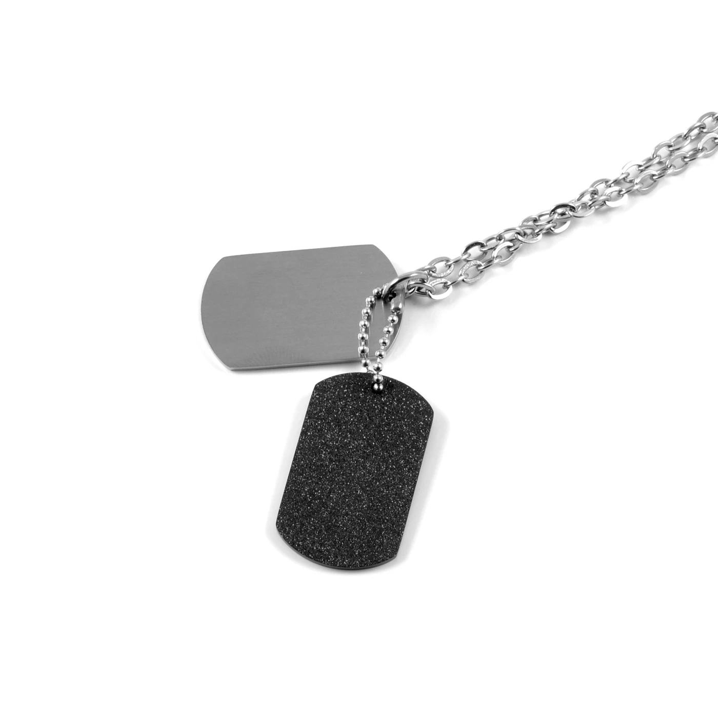 Fort Tempus Collier noir avec plaque noir brillant 4 Fort Tempus Collier noir avec plaque noir brillant – Image 2