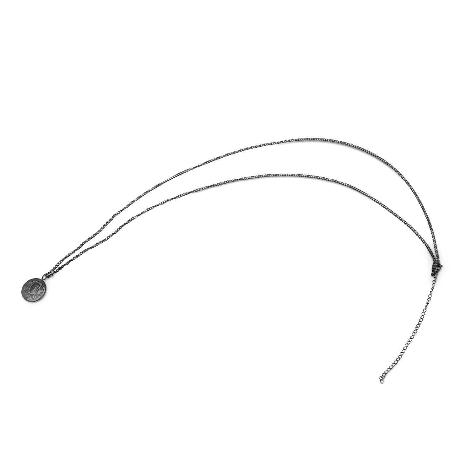 Lucleon Collier en acier noir à pendentif hindou 5 Lucleon Collier en acier noir à pendentif hindou – Image 3