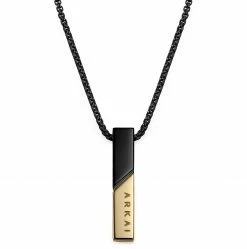 Arkai Collier Rico à pendentif noir et doré
