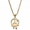 Otsu Fahrenheit | Collier à pendentif en métal doré Peace & Love