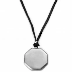 Lucleon Pendentif personnalisable en acier argenté avec collier